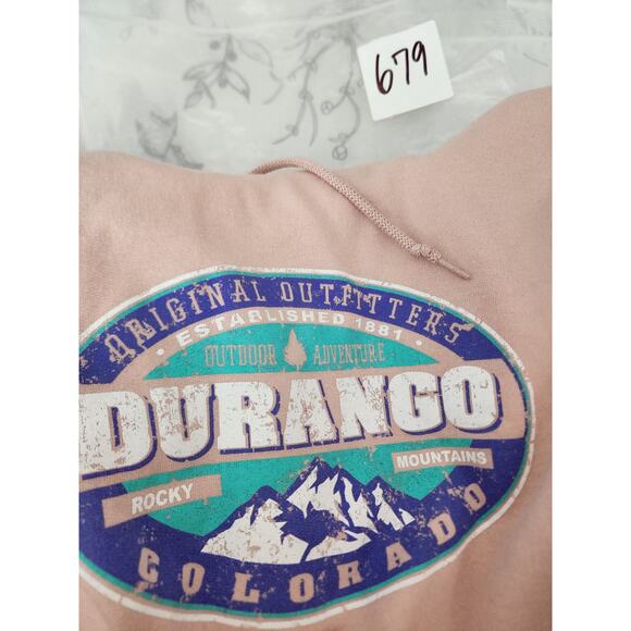 DURANGO COLORADO Peach Pink Active Outdoor Mountain Pullover Hoodie SZ M - Picture 8 of 8